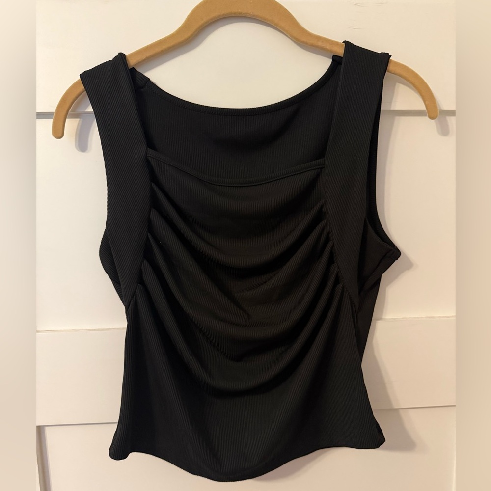 Black Women's Draped Tank Top